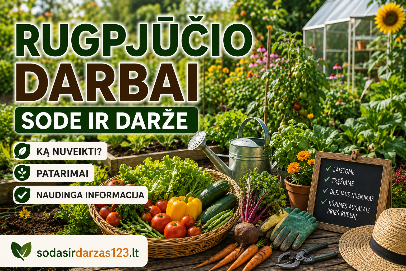 Rugpjūčio darbai sode ir darže