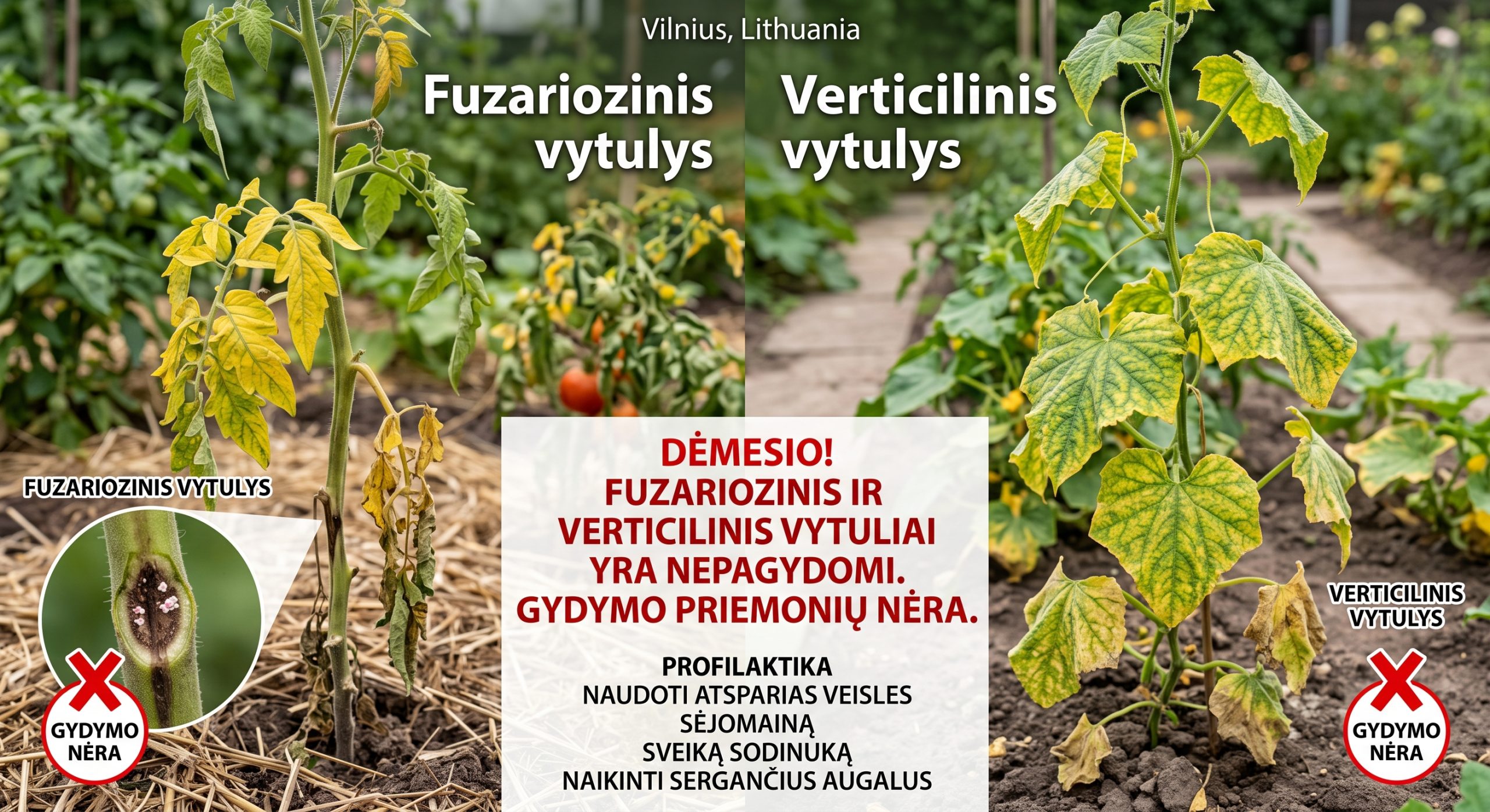 Fuzariozinis ir verticilinis vytuliai: gydymo nėra