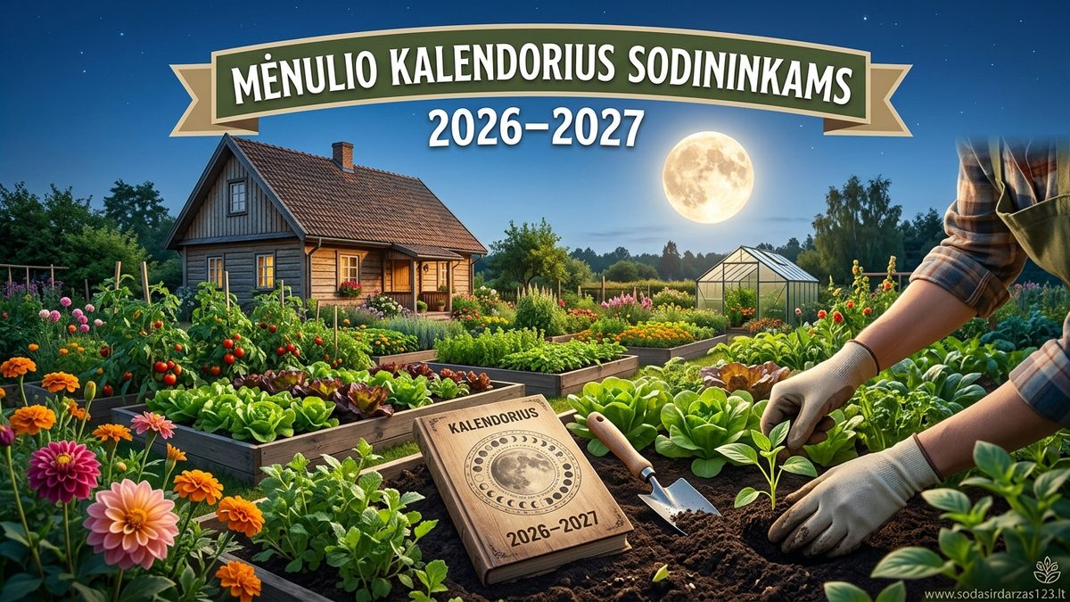 Mėnulio kalendorius sodininkams 2026–2027
